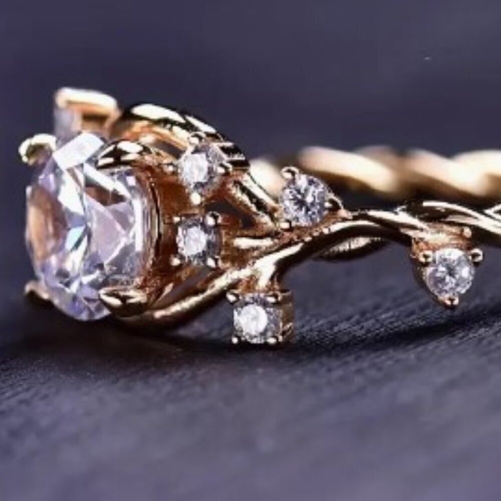 ETERNALS EARTH 1 Ct Moissanite Solitaire 925 Sterling Silver Ring Women Size 8 - Picture 4 of 9